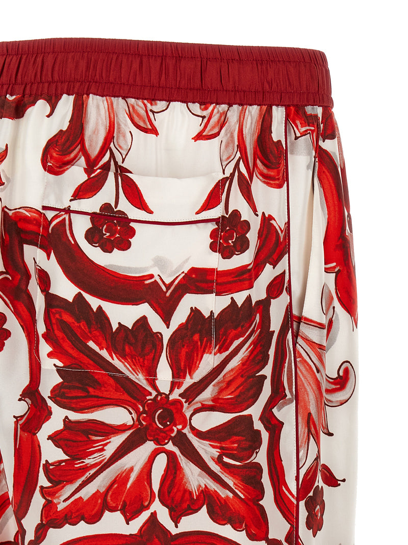 Pantalon décontracté Dolce & Gabbana en soie multicolore
