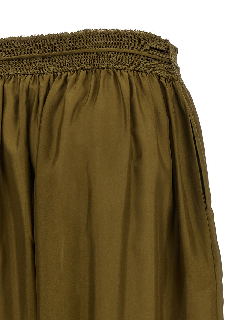 Zimmermann Mahon Bicolor Silk Casual Pants in Green