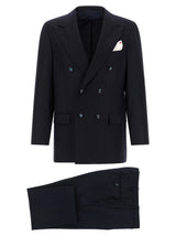 Costume deux pièces Kiton en pure laine vierge bleue
