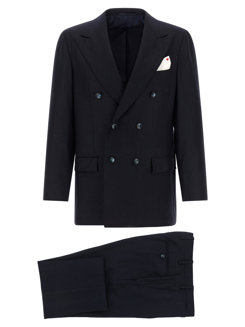 Costume deux pièces Kiton en pure laine vierge bleue