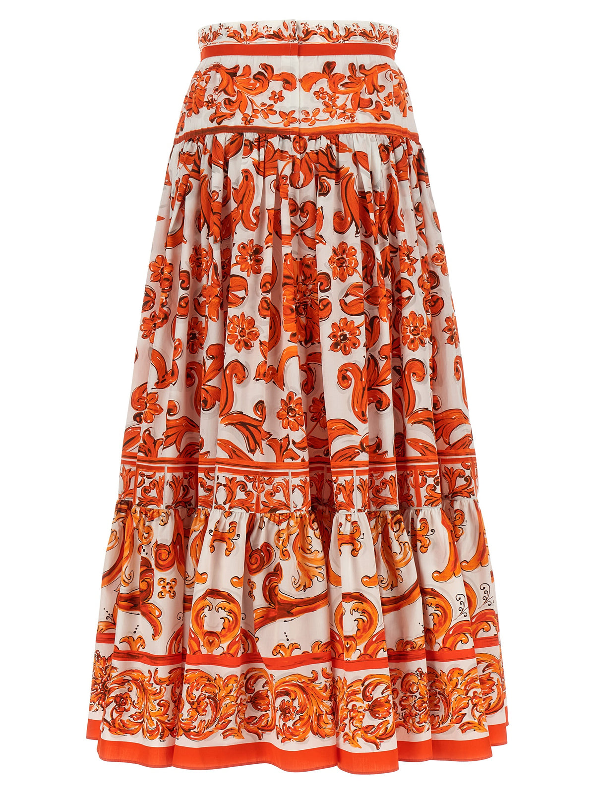 Mini-jupe en coton orange Dolce & Gabbana