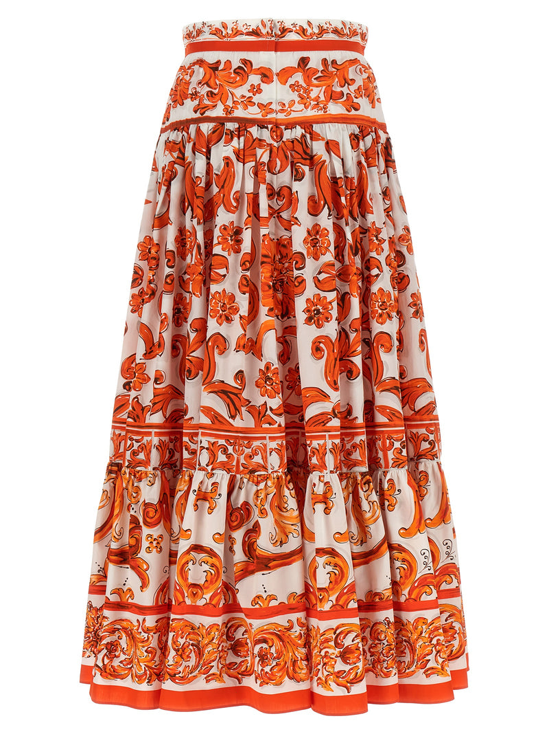 Mini-jupe en coton orange Dolce & Gabbana