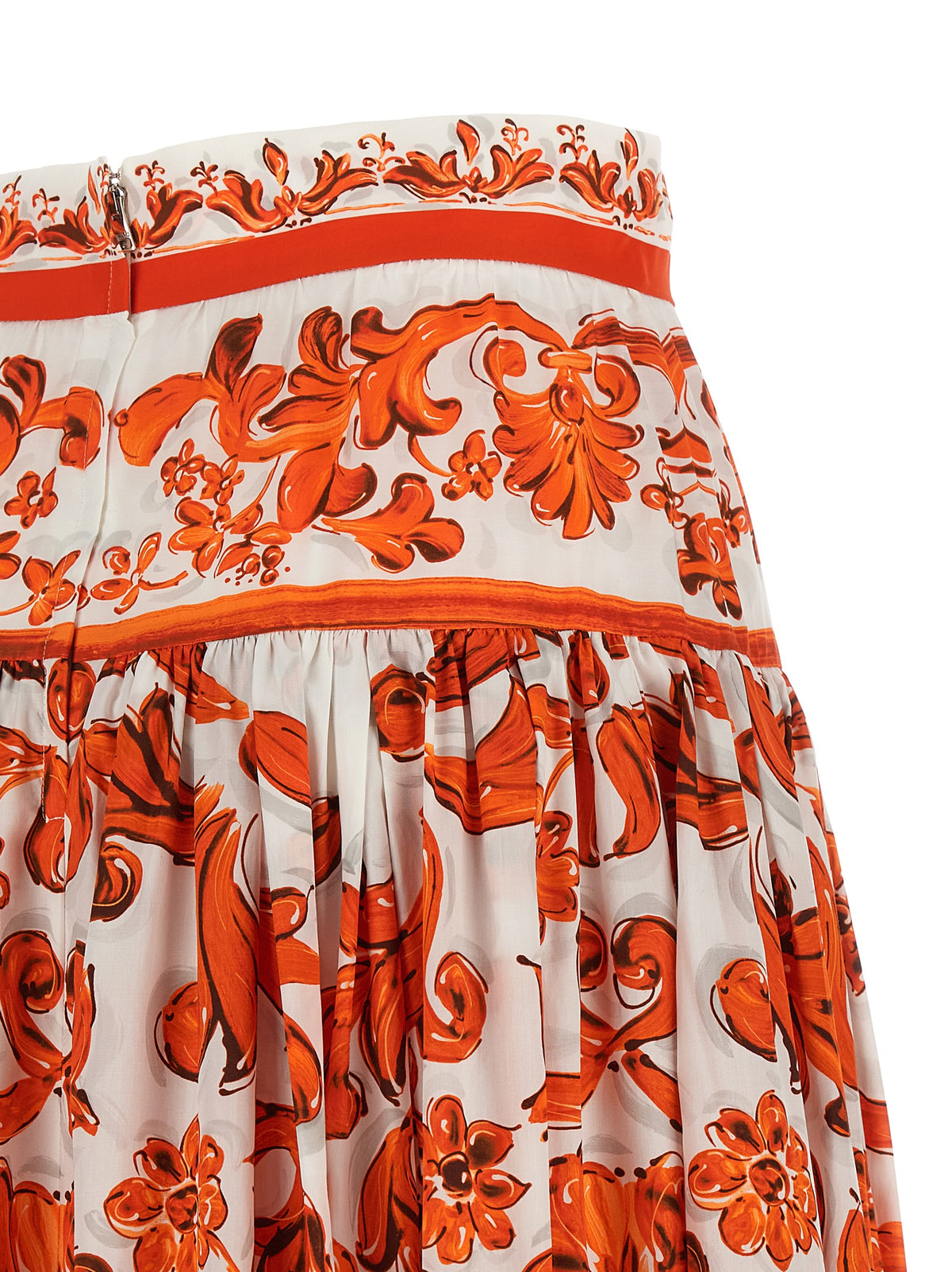 Mini-jupe en coton orange Dolce & Gabbana