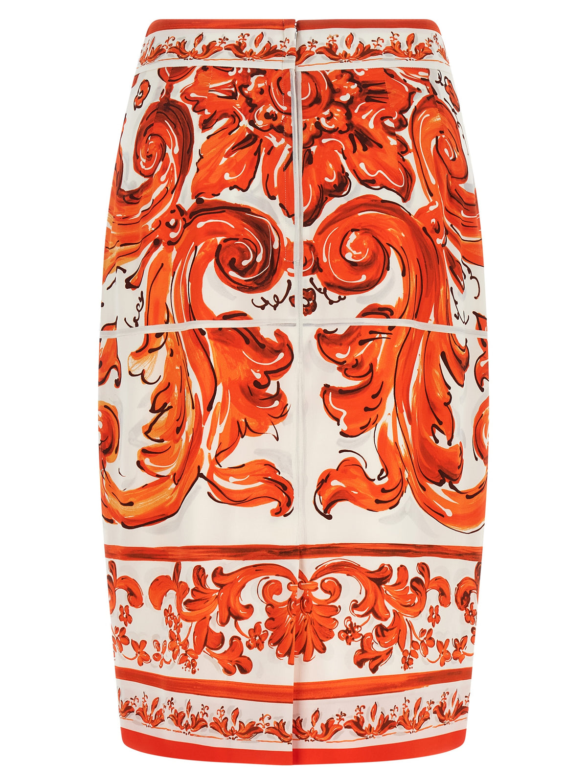 Jupe midi en soie orange Dolce & Gabbana