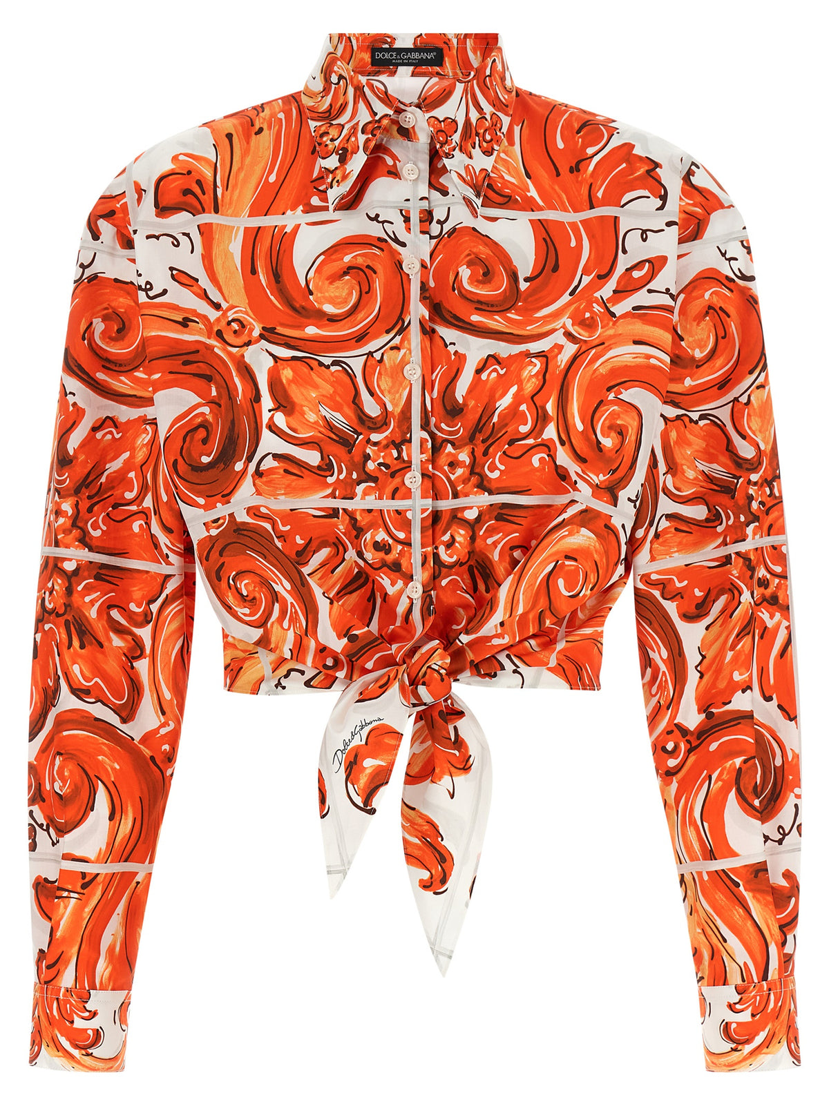 Chemisier en coton orange Dolce & Gabbana