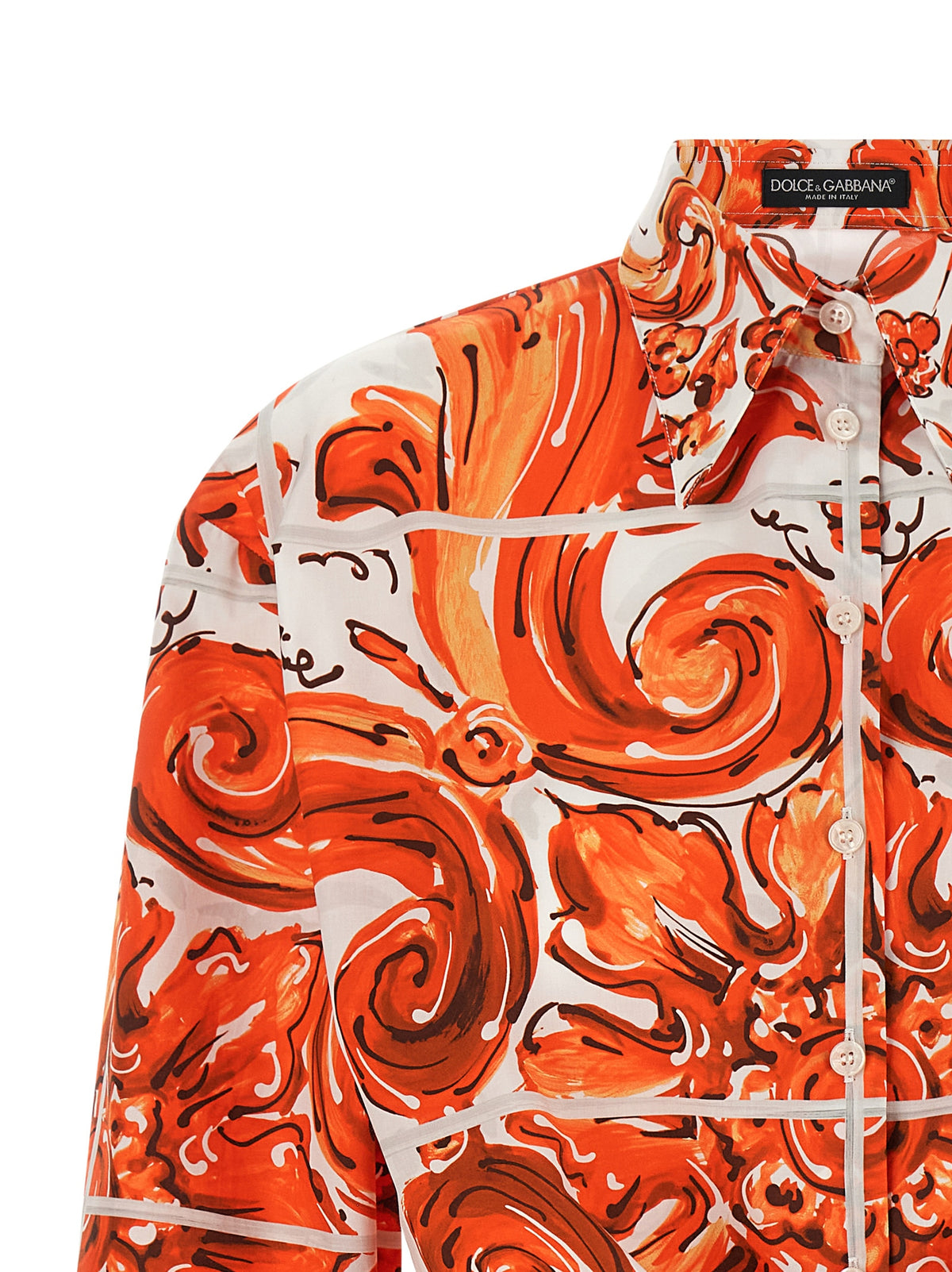 Chemisier en coton orange Dolce & Gabbana