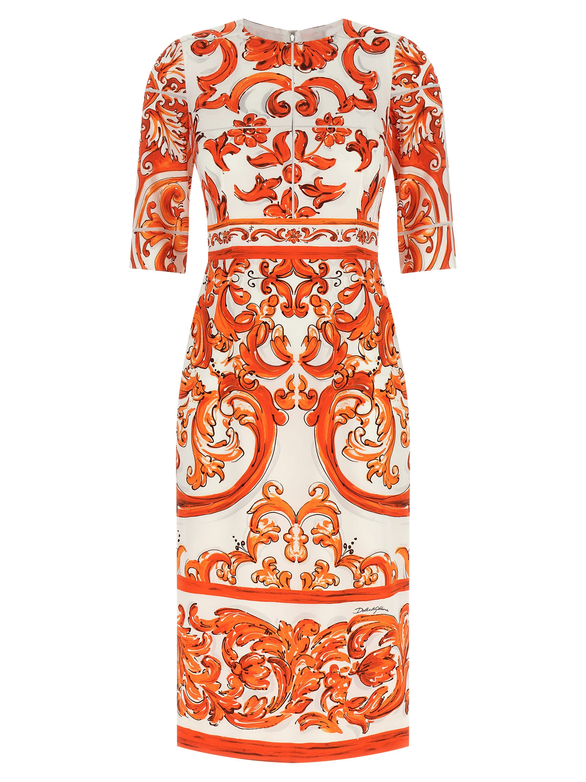 Robe midi Dolce & Gabbana en soie orange