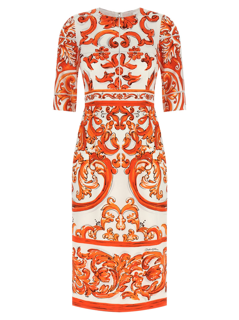 Robe midi Dolce & Gabbana en soie orange