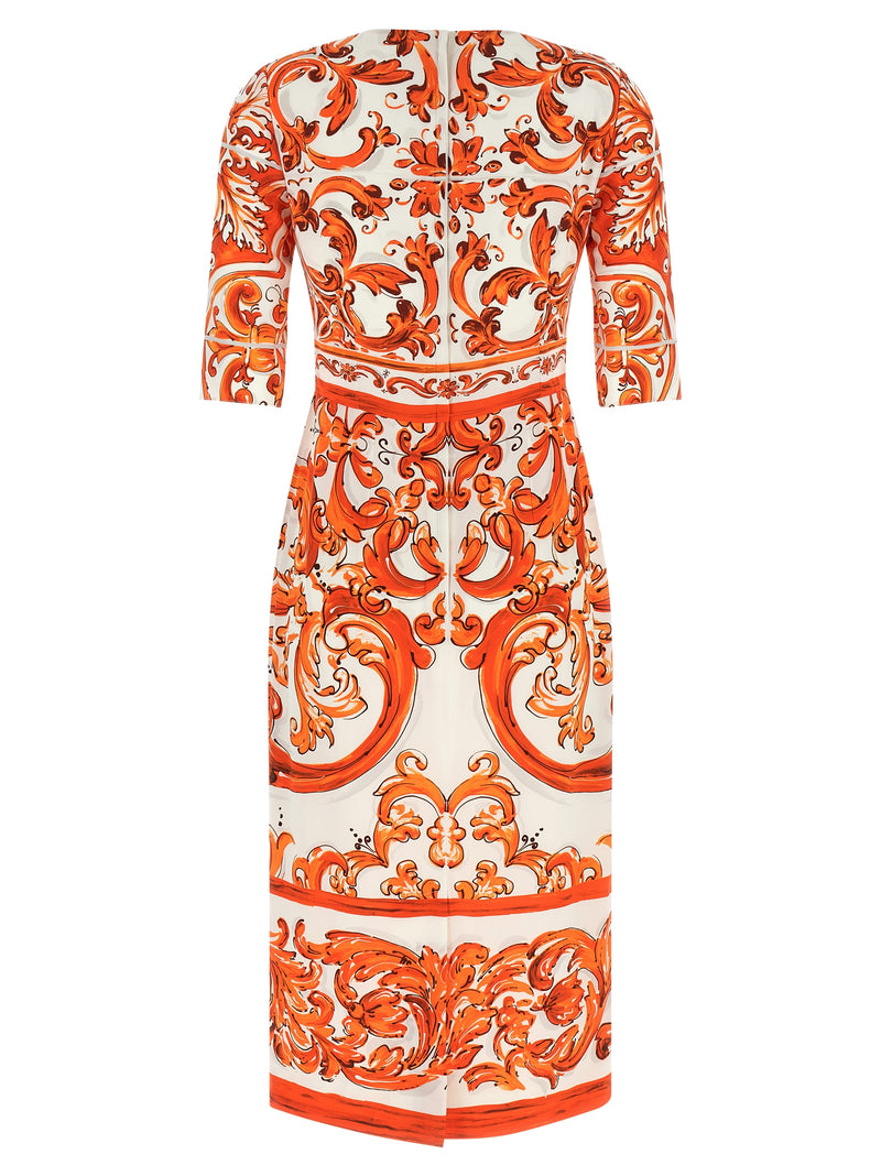 Robe midi Dolce & Gabbana en soie orange
