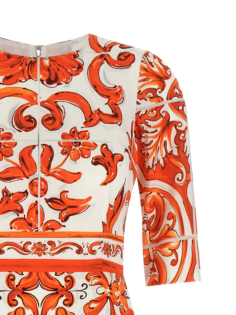Robe midi Dolce & Gabbana en soie orange