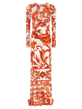 Robe longue Dolce & Gabbana en viscose orange