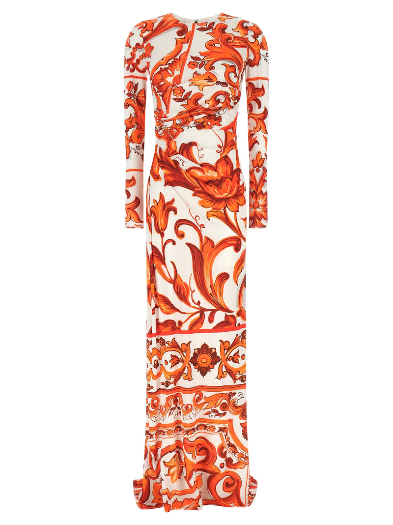 Robe longue Dolce & Gabbana en viscose orange