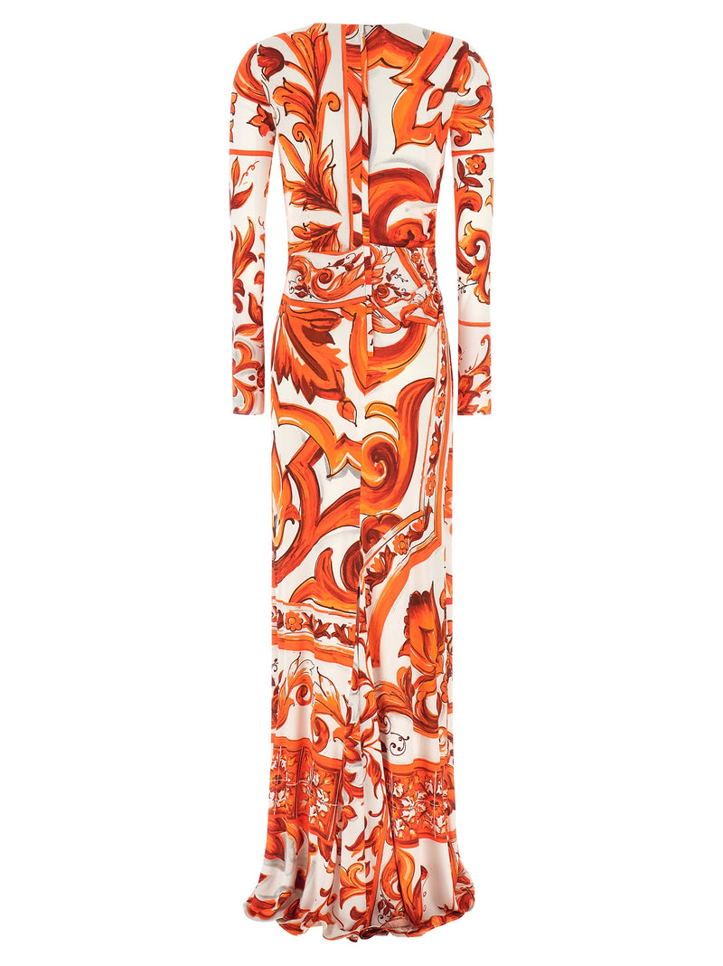 Robe longue Dolce & Gabbana en viscose orange