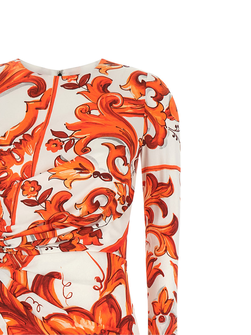 Robe longue Dolce & Gabbana en viscose orange