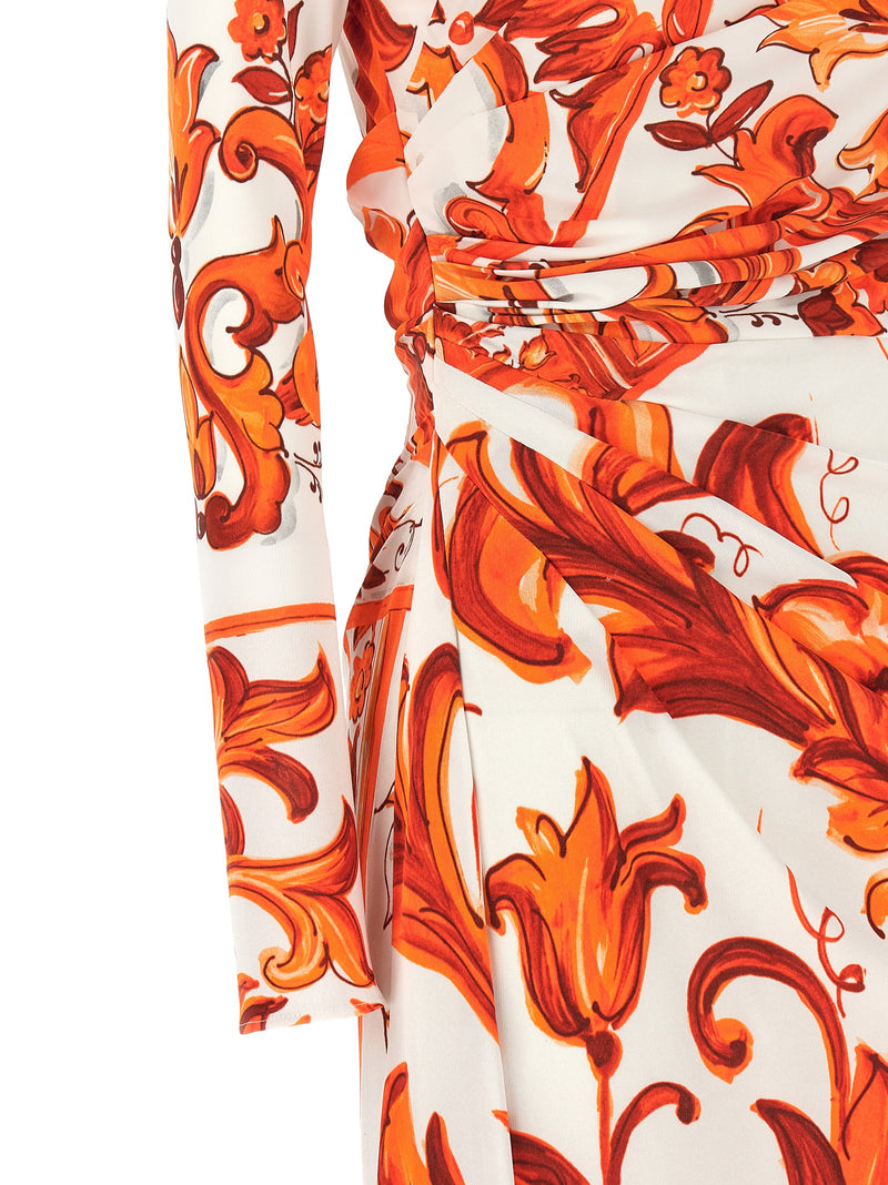 Robe longue Dolce & Gabbana en viscose orange