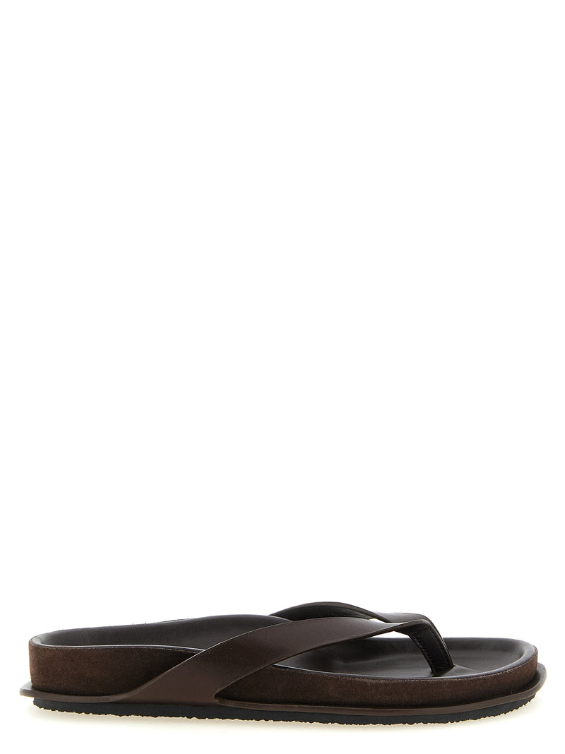 Jacquemus claquettes en cuir de vachette marron