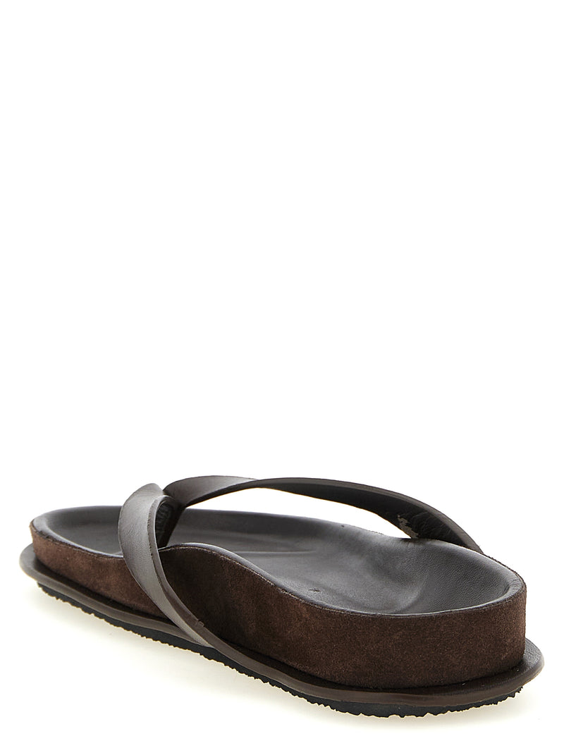 Jacquemus claquettes en cuir de vachette marron