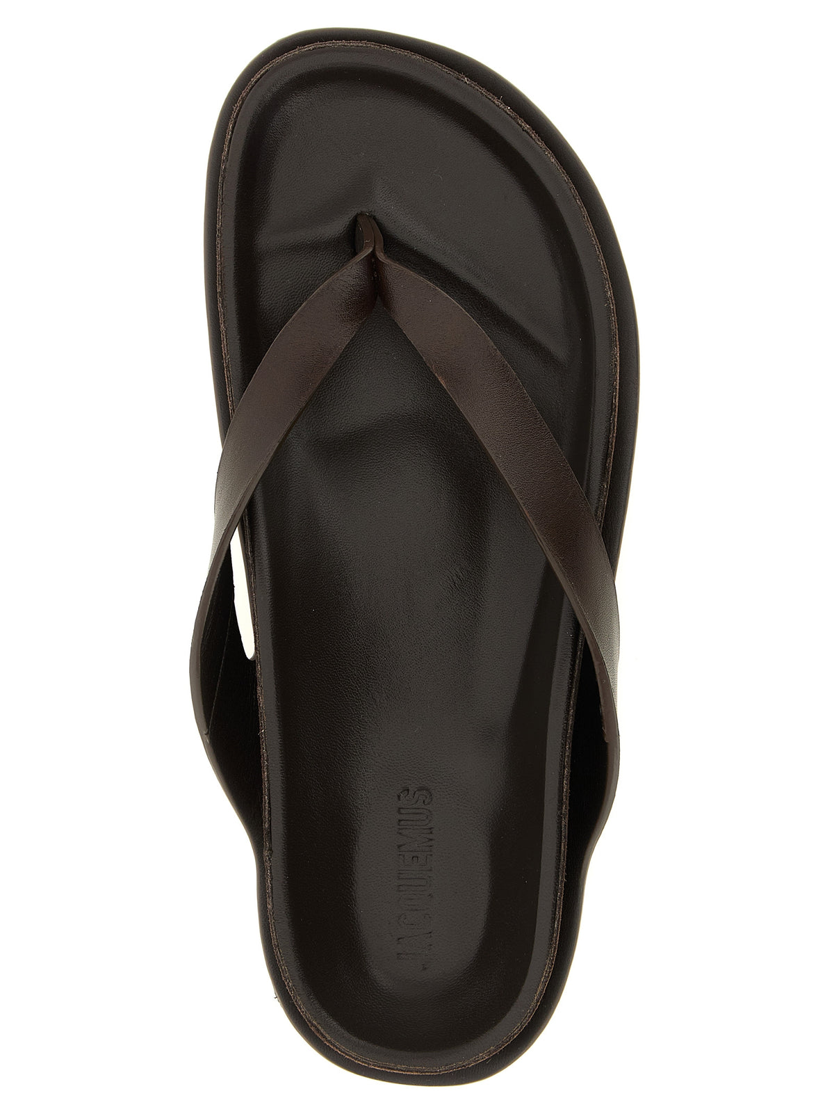Jacquemus claquettes en cuir de vachette marron