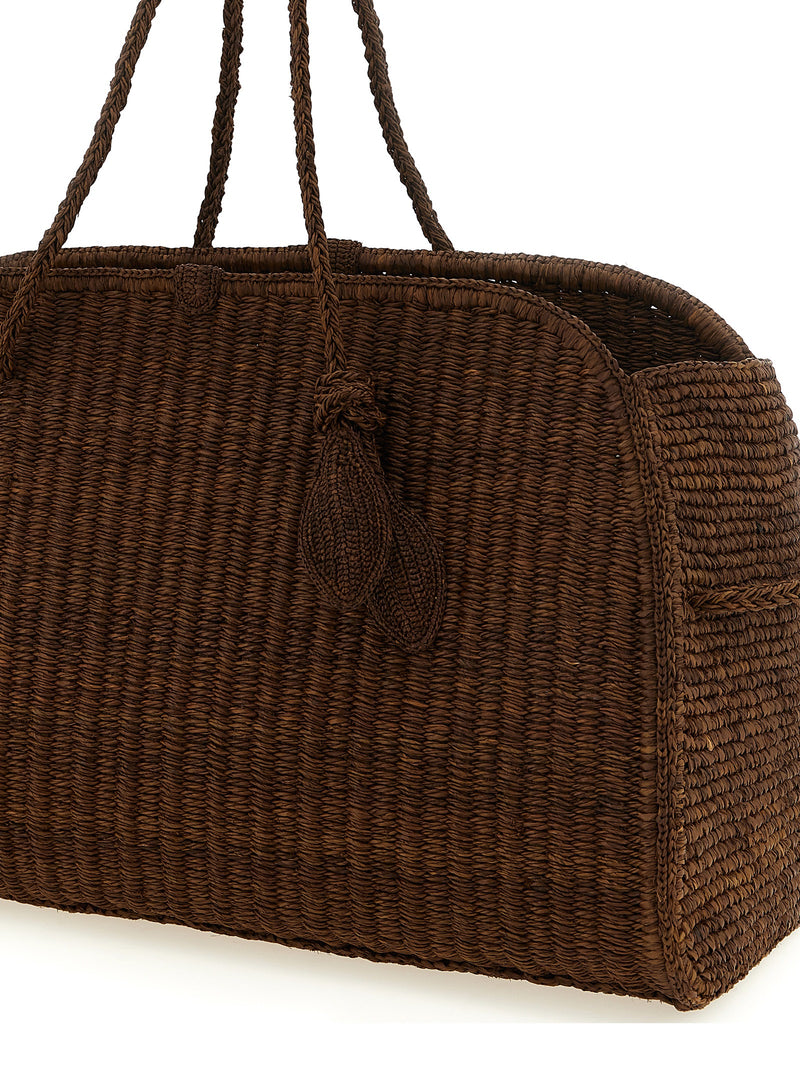 Jacquemus Le Grand Turismo Raphia Brown Tote Bag
