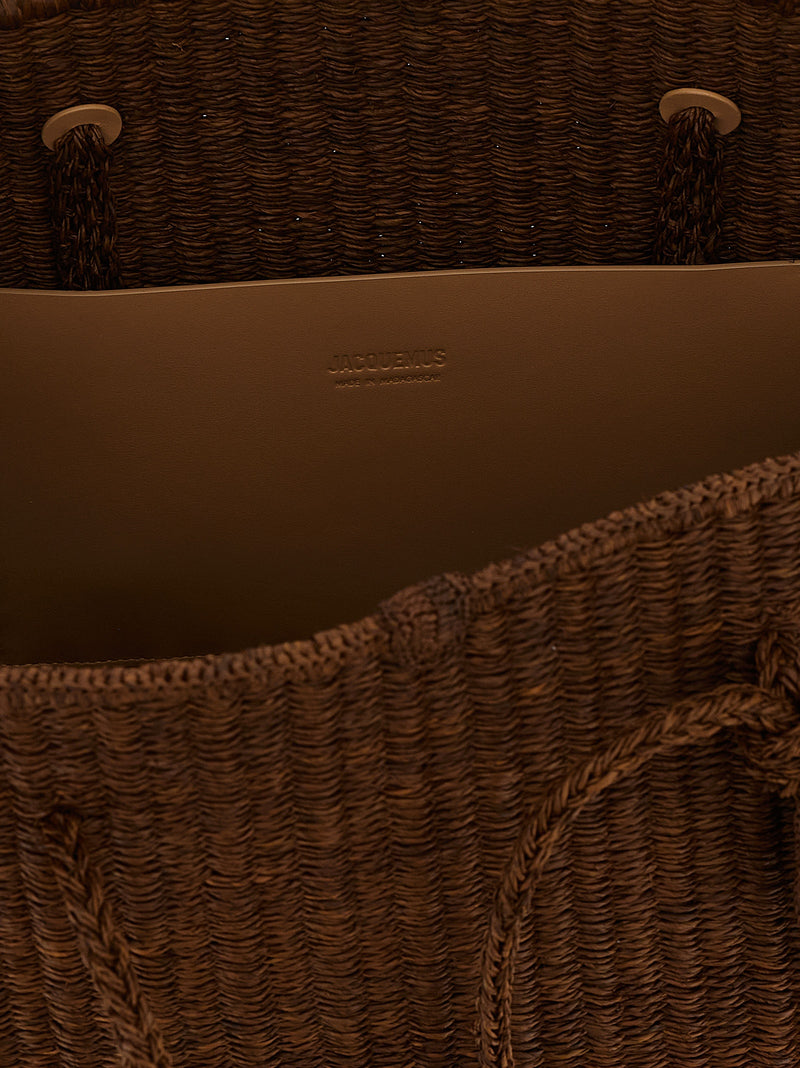 Jacquemus Le Grand Turismo Raphia Brown Tote Bag