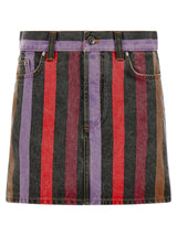 Versace Multicolor Cotton Long Skirt