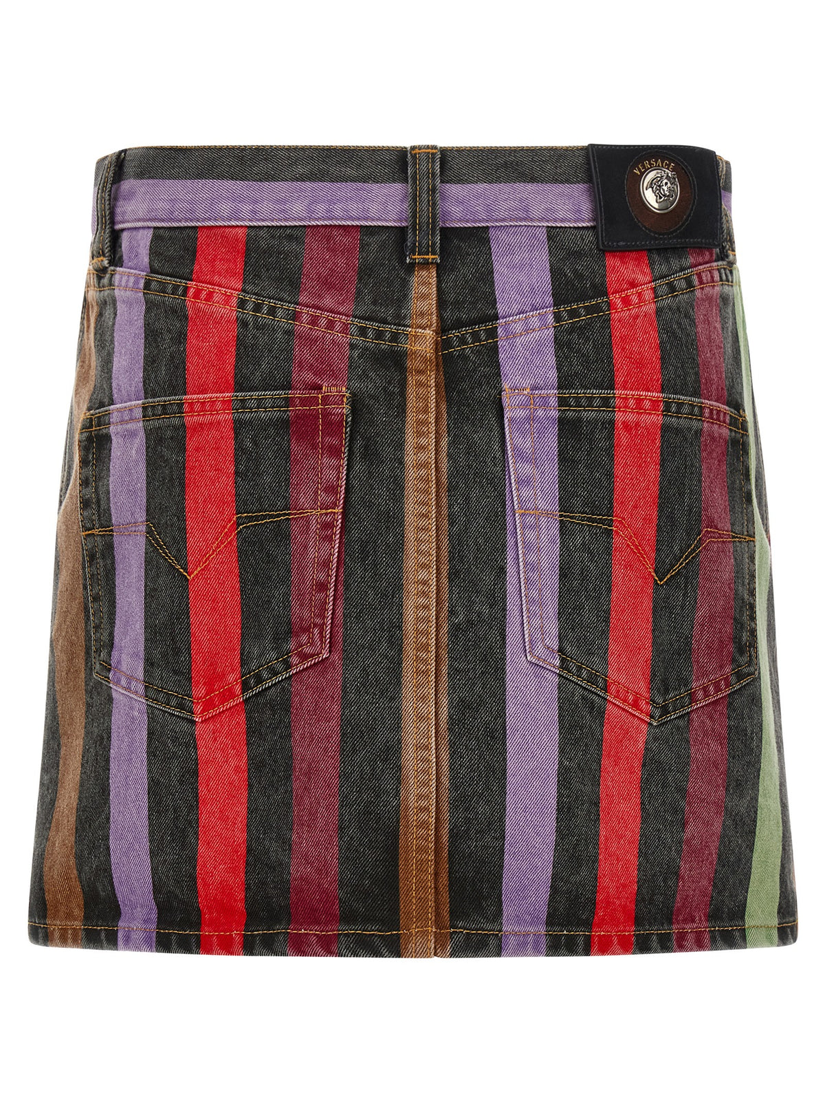 Versace Multicolor Cotton Long Skirt