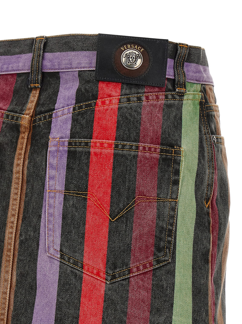 Jupe Longue Multicolore en Coton Versace