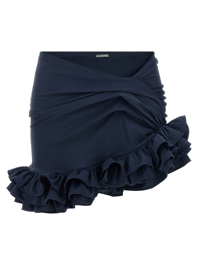 Jacquemus La Mini Jupe Playa Blue Polyamide Long Skirt