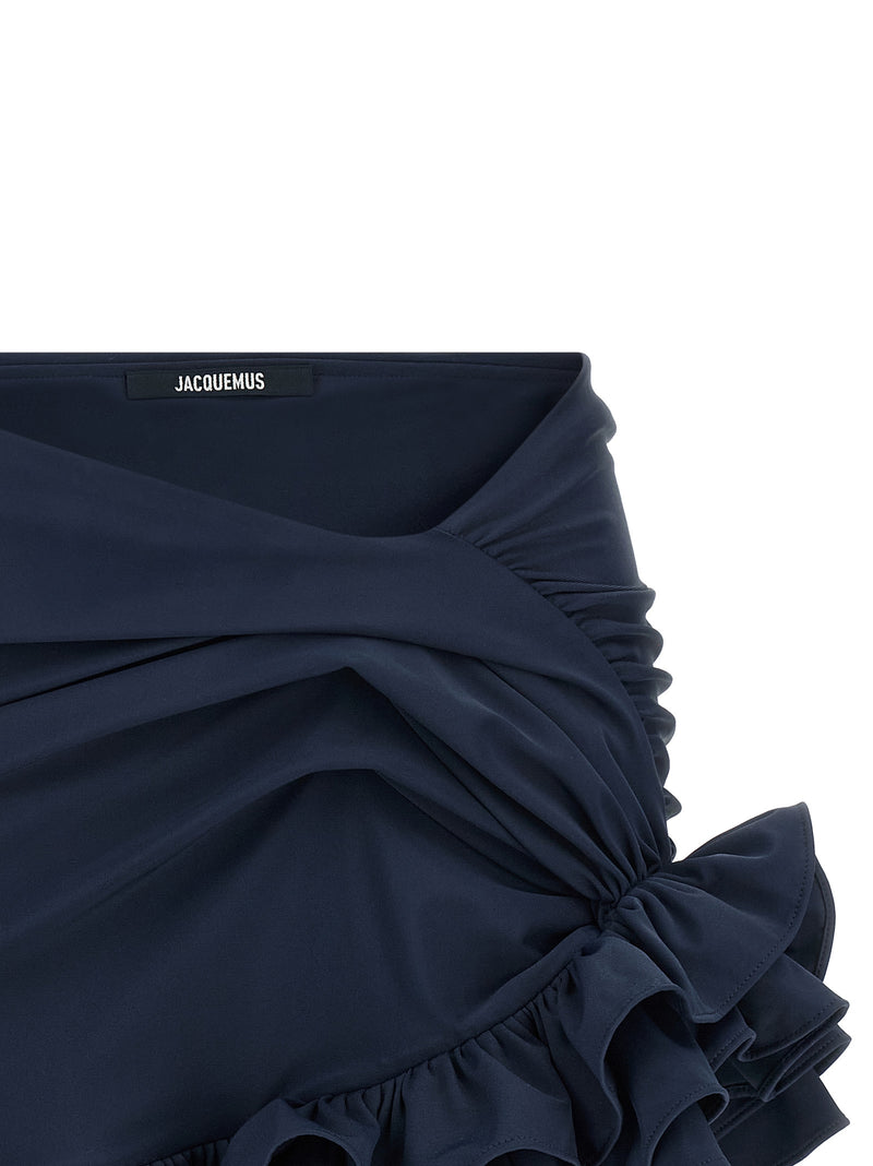 Jacquemus La Mini Jupe Playa Blue Polyamide Long Skirt