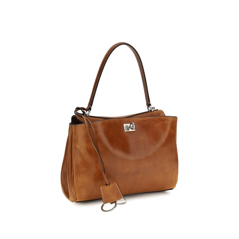 Balenciaga Brown Lambskin Rodeo Handbag