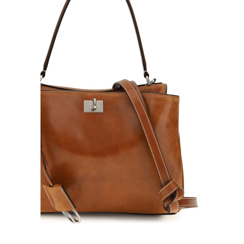 Balenciaga Brown Lambskin Rodeo Handbag