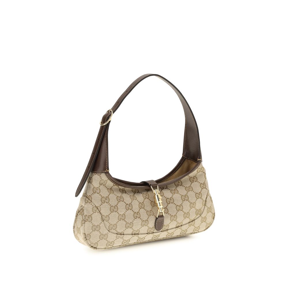 Gucci Medium Jackie Slim Beige Fabric Handbag