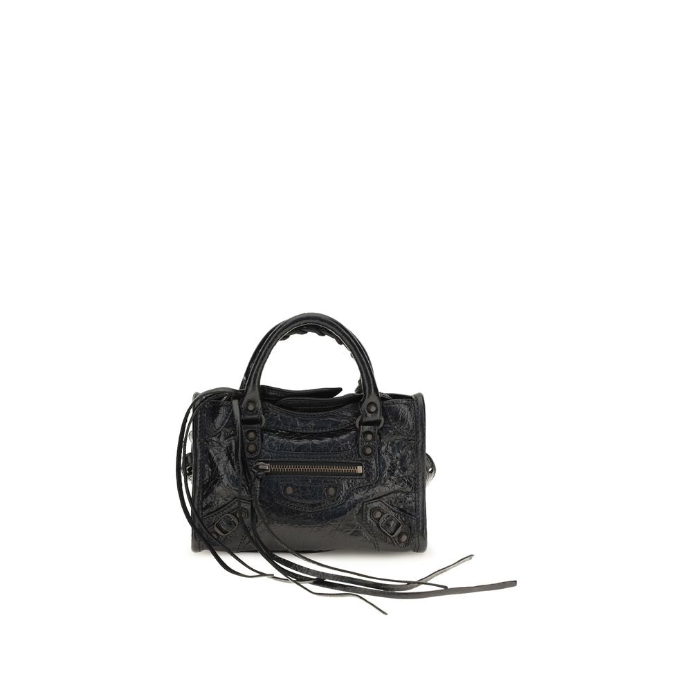 Sac à main Balenciaga en cuir d'agneau Ovis Aries Aries noir
