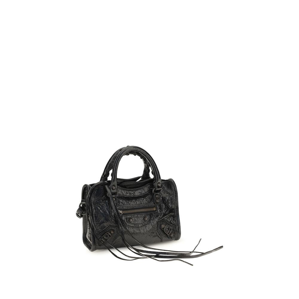 Sac à main Balenciaga en cuir d'agneau Ovis Aries Aries noir