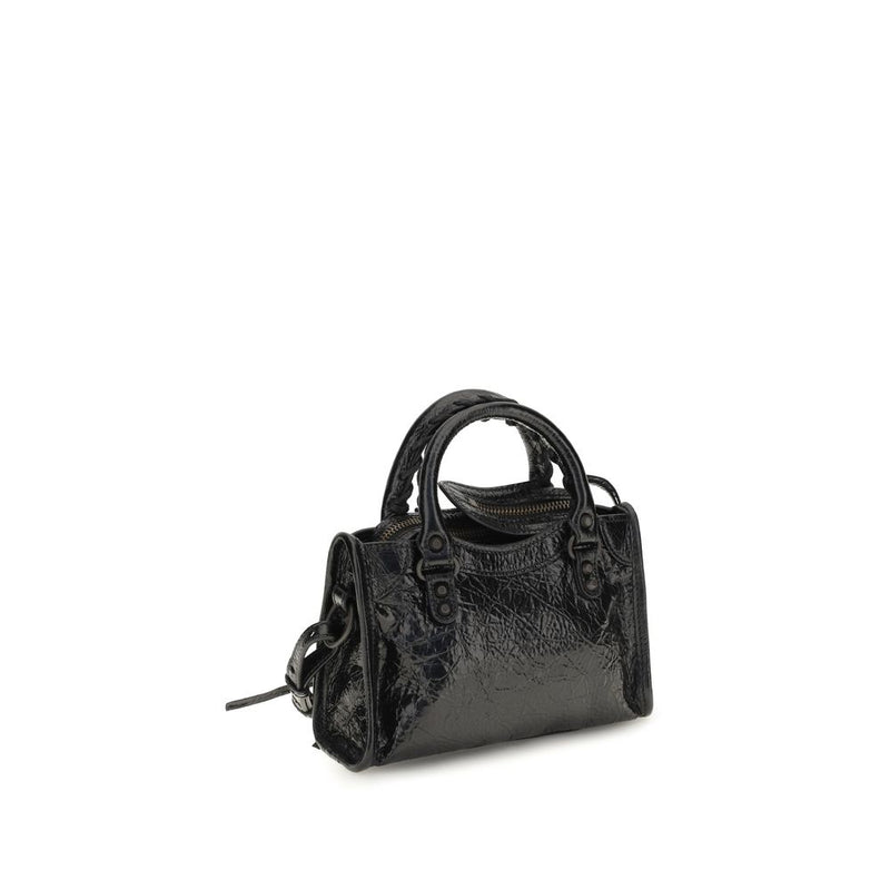 Sac à main Balenciaga en cuir d'agneau Ovis Aries Aries noir