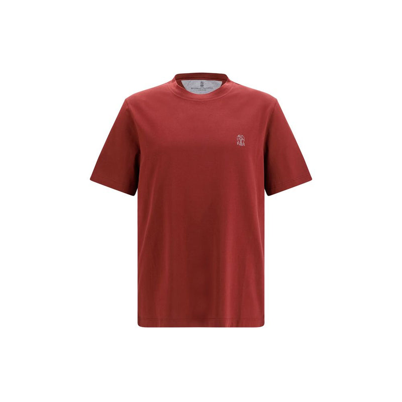 Brunello Cucinelli T-shirt en coton bordeaux