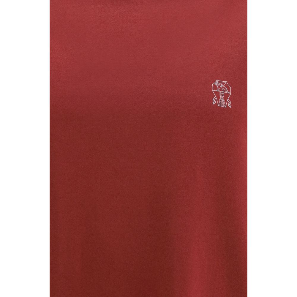 Brunello Cucinelli T-shirt en coton bordeaux