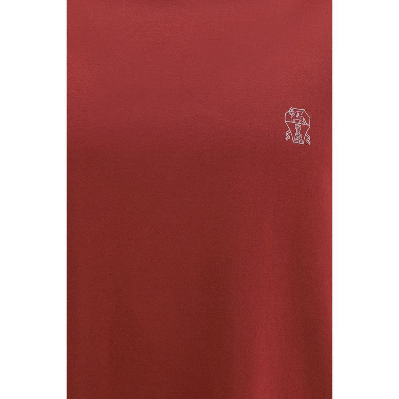 Brunello Cucinelli T-shirt en coton bordeaux
