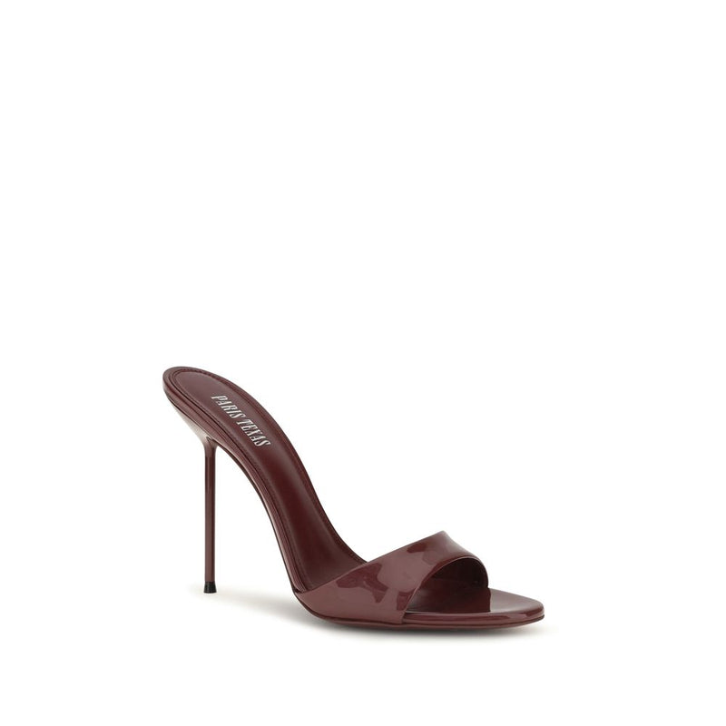 Paris Texas Bordeaux Calf Leather Bos Taurus Stiletto Heel Sandals