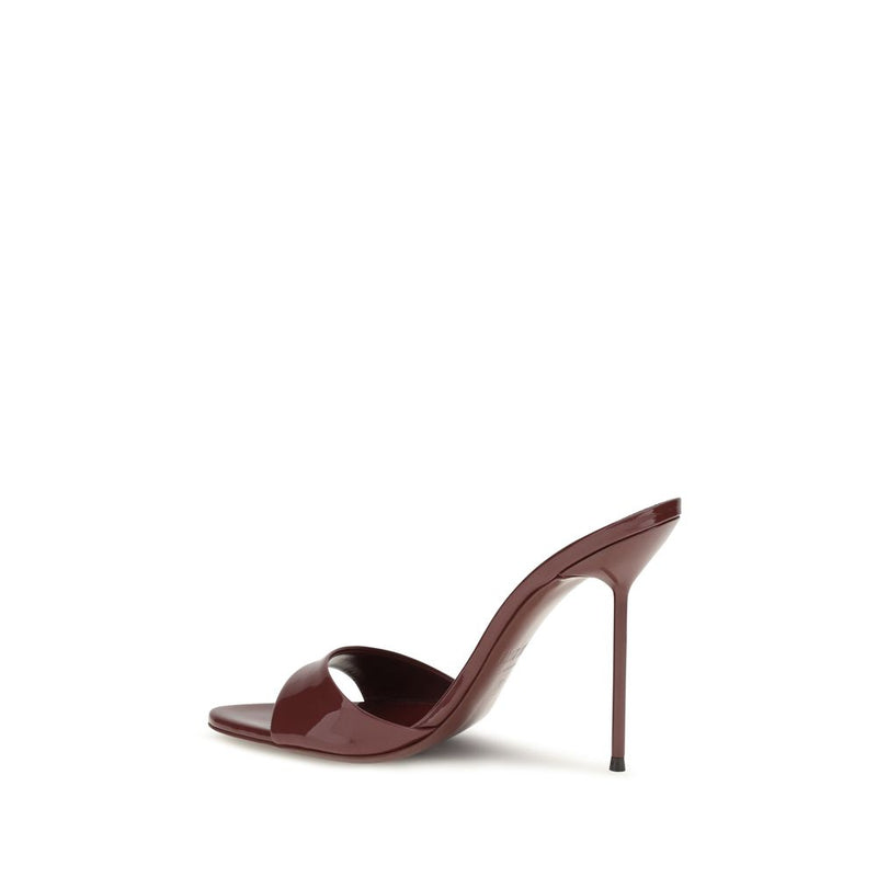 Paris Texas Bordeaux Calf Leather Bos Taurus Stiletto Heel Sandals