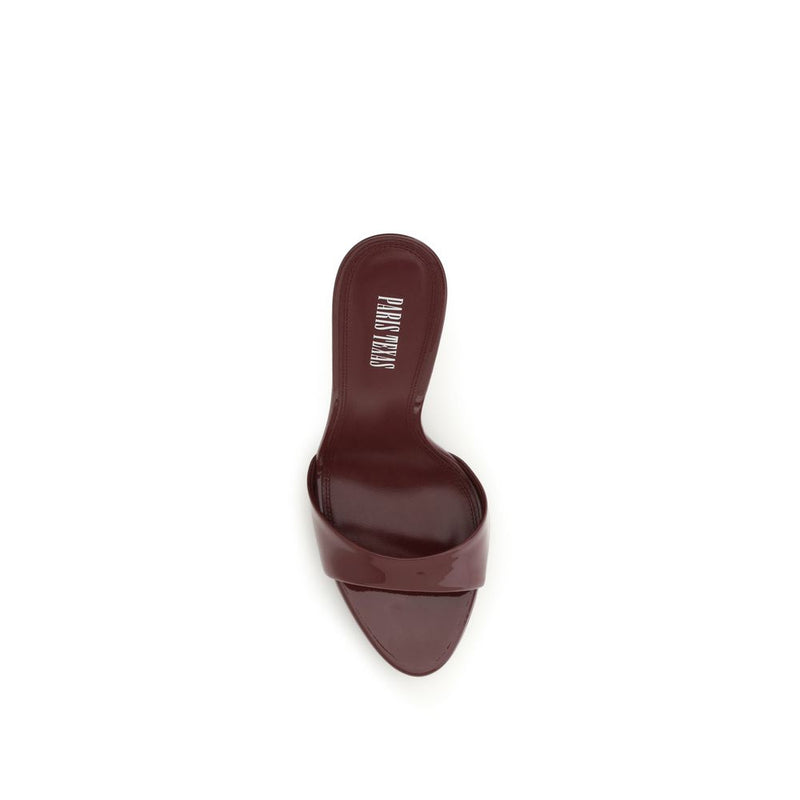 Paris Texas Bordeaux Calf Leather Bos Taurus Stiletto Heel Sandals