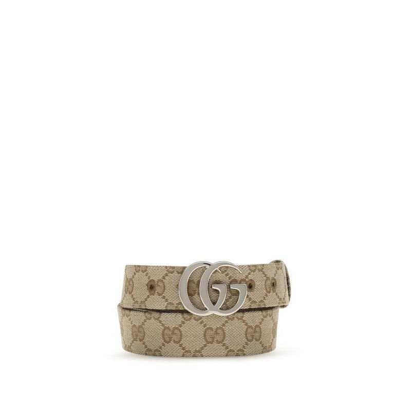 Gucci GG Marmont Beige Fabric Regular Belt - 28 Inches