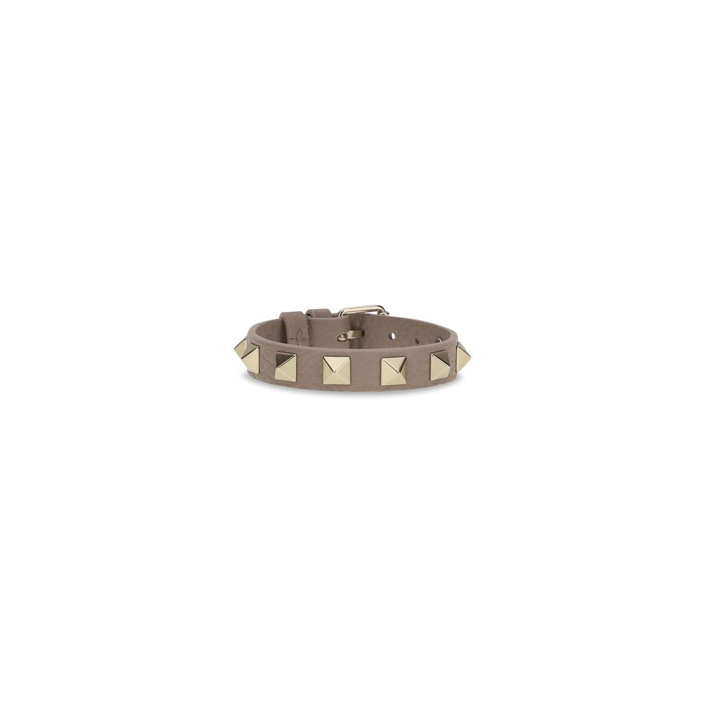 Bracelet Bos Taurus en cuir de veau gris Valentino Garavani