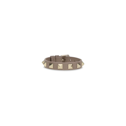 Bracelet Bos Taurus en cuir de veau gris Valentino Garavani