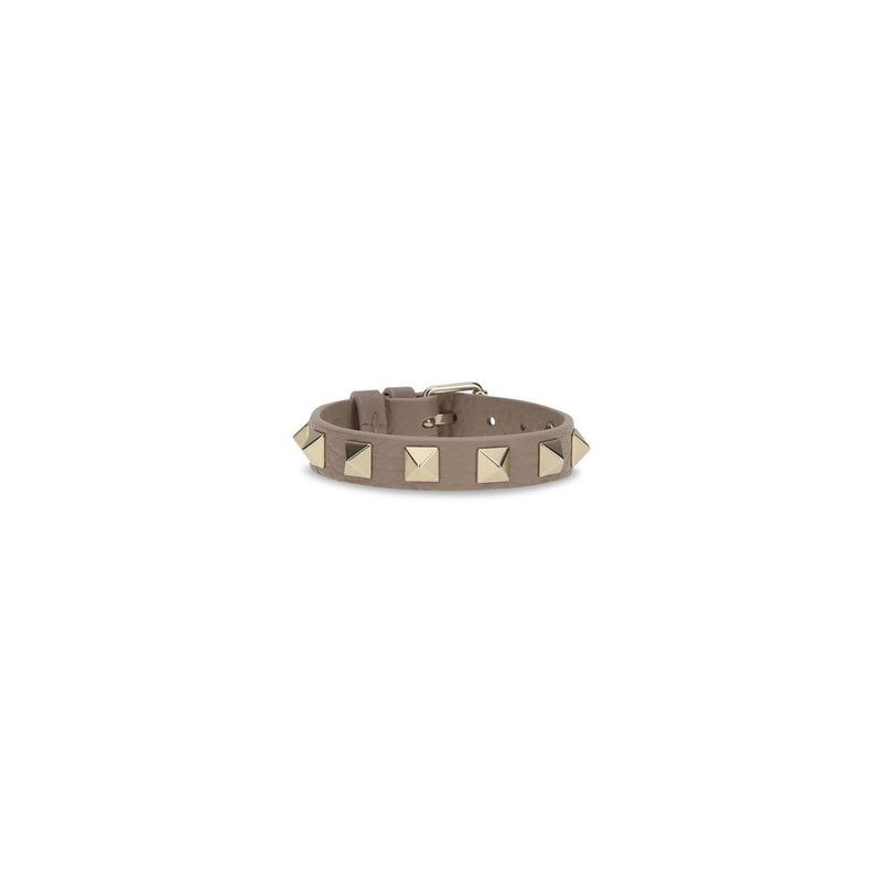 Bracelet Bos Taurus en cuir de veau gris Valentino Garavani