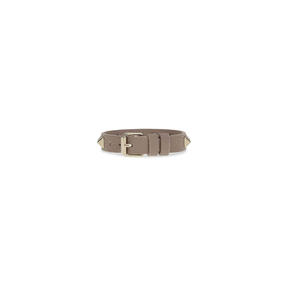 Bracelet Bos Taurus en cuir de veau gris Valentino Garavani