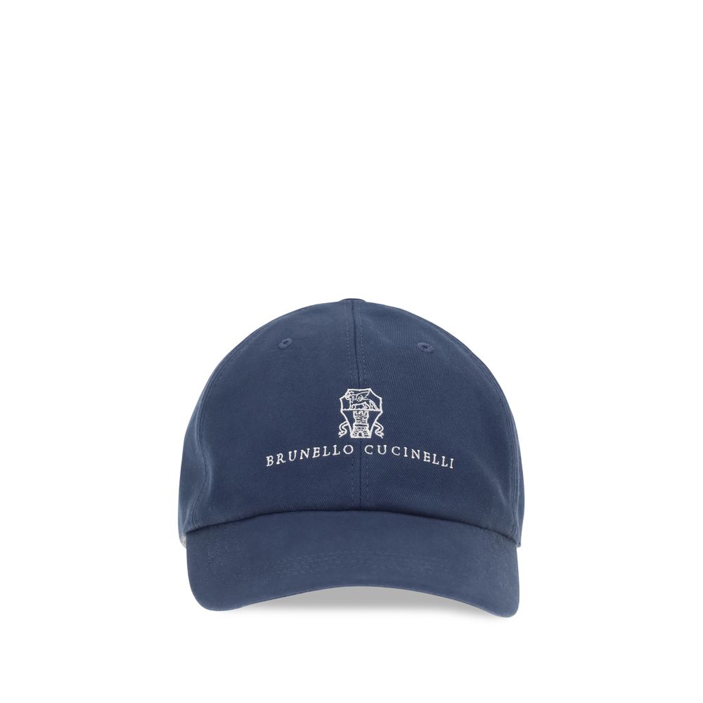 Casquette en coton bleu Brunello Cucinelli (chapeau de baseball)