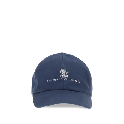Brunello Cucinelli Blue Cotton Cap (Baseball Hat)