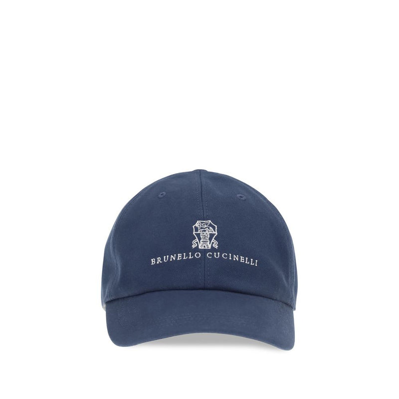 Casquette en coton bleu Brunello Cucinelli (chapeau de baseball)