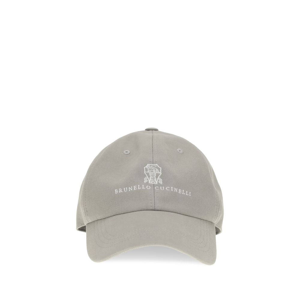 Casquette en coton gris Brunello Cucinelli (chapeau de baseball)